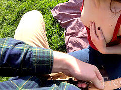 FreyjaRode Public hook-up In the Park With ripped jeans - Pov 4k