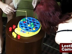 Hot Lesbian Strip Poker Game with Paige, Katie & Hollis - Big Tits, Brunette & Redhead Babes