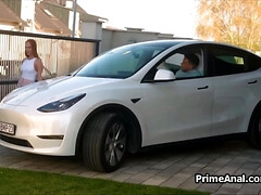 デカパイ, カップル, チン, 彼女, 現実, 赤毛, ティーン, オッパイの