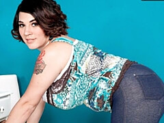 素人, ぽっちゃり, デカパイ, 茶髪の, 指いじり, オナニー, ショートヘア, 一人