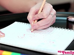 Femelle, Hard, Léchez, Pov, Chatte, Rugueux, Suçant, Nénés