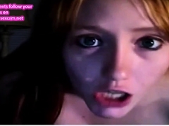 Enthousiasteling, Masturbatie, Roodharige vrouw, Tiener, Webcamera