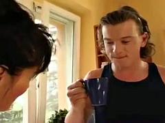 デカパイ, フェラチオ, 下着, 熟年, 淫乱熟女, オッパイの