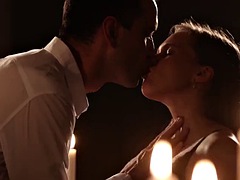 美女, デカチン, フェラチオ, イく瞬間, ハードコア, キス, なめる, 下着