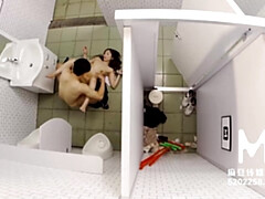 Amateur, Asiatique, Femelle, Hd, Léchez, Public, Chatte, Toilettes