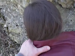 美女, 淫乱熟女, アウトドア, ハメ撮り, 娼婦, 現実, ガリガリ, フェラする