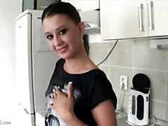 18 летние, Жопа, Брюнетки, Пальцем, На кухне, Тощие, Соло, Сиськи
