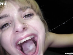 Evie and Honey swallowing 14 cumshots together!