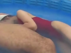 Charming small titted asian hussy making a kinky fetish performance in public place