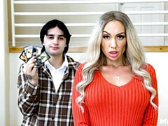 デカ尻, デカチン, デカパイ, ブロンド, フェラチオ, バック, 淫乱熟女, オッパイの