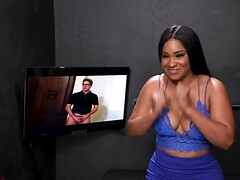 Ny Ny goes to the glory hole to find a big white dick