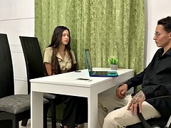 I fuck with the boss in the office so that he hires me in his company