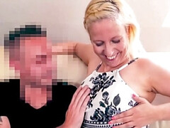 素人, ブロンド, フェラチオ, 口内発射, バック, ドイツ人, 自家製, 淫乱熟女