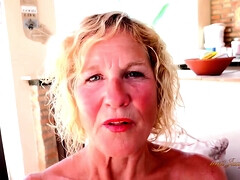 ブロンド, イギリス人, 巨乳な, 女, 熟年, ハメ撮り, 公共, 一人
