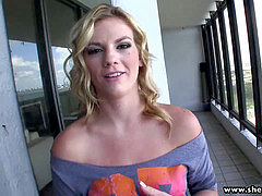 ShesNew Hot arse platinum-blonde babe rear end style fucked