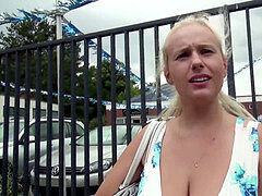 GERMAN SCOUT - HUGE NATURAL melons teenager WICKY PUBLIC casting