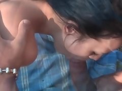 アナル, フェラチオ, 茶髪の, 顔射, グループ, アウトドア, 公共