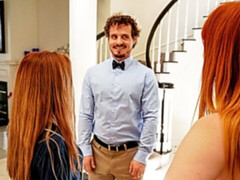 デカチン, バック, 女 人男 人, 小柄, 赤毛, ガリガリ, ティーン, オッパイの