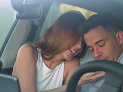 Anal, Chica, Verga grande, Mamada, Coche, Sexo duro, Pelirrojo, Tetas