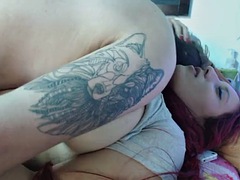 Girl with juicy natural tits enjoys with her boyfriend