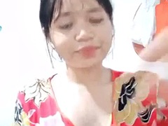 Asiatique, Gros seins, Indonésienne, Masturbation, Solo, Nénés