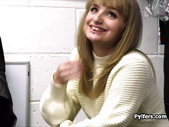 18, 素人, デカパイ, ブロンド, フェラチオ, オマンコ, スパイ, ティーン