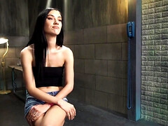 BDSM submissive petite teen whipped and pussytoyed by CMNF