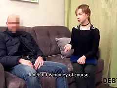 Debt4k. classy beauty Alice Klay decides to please loan agent instead of returning cash