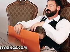 Arsch, Blasen, Bekleidet, Schwanz, Hundestellung, Hd, Monster, Büro