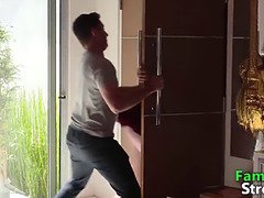 Step siblings get naughty in a family affair with deepthroating, dirty banging and petite pussy play
