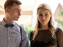 素人, デカチン, デカパイ, ブロンド, フェラチオ, バック, 女 人男 人, 三人