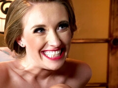 ブロンド, フェラチオ, 顔射, なめる, オナニー, アウトドア, オマンコ, のぞき