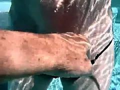 お婆さん, 毛深い, Hd, ヌード, アウトドア, プール, シャワー, 水中