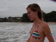 Leie, Strand, Bikini, Freundin, Pov, Dürr, Jungendliche (18+), Titten