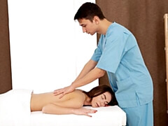 デカチン, 茶髪の, バック, マッサージ, 自然山雀, ショートヘア, ティーン, オッパイの