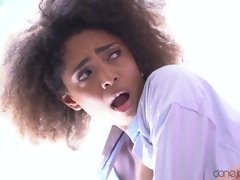 美女, 黒人, カップル, キッチン, なめる, 自然山雀, オマンコ