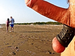 Leie, Strand, Grosser schwanz, Blasen, Geschnappt, Im freien, Zierlich, Schlampe