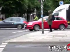 素人, 茶髪の, ドイツ人, Hd, アウトドア, 公共, 叫ぶ, ティーン