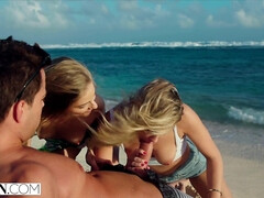 Rubia, Mamada, Ffm, Húngaro, Tetas naturales, Coño, Montar, Trio