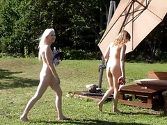 18, 美女, ブロンド, ヨーロピアン, レズビアン, なめる, オマンコ, ティーン