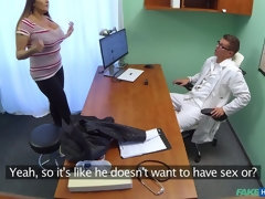 Grosse titten, Blasen, Betrug, Paar, Krankenschwester, Büro, Titten, Uniform