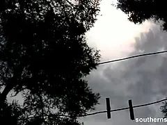 Mooi, Grote mammen, Vingeren, Lesbisch, Buiten, Gezichtspunt, Kut duiken, Trio