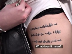 Belleza, Morena, Europeo, Pajear, Realidad, Afeitado, Tatuaje, Tetas