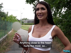 Amerikaans, Grote mammen, Pijpbeurt, Bruinharig, Lul, Geld, Doordringend, Openbaar