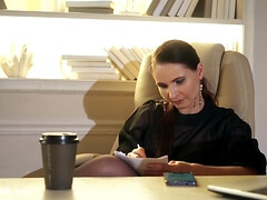 Braunhaarige, Europäisch, Frau, Hd, Natürlich, Büro, Rasiert, Solo