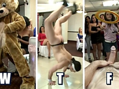 デカパイ, フェラチオ, 茶髪の, 着衣女と全裸男, ダンス, グループ, ラティーナ, オージー