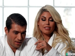 アナル, お尻, フェラチオ, 茶髪の, ハードコア, キッチン, ラティーナ, メイド