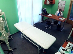 Leie, Arsch, Blasen, Masturbation, Krankenschwester, Büro, Muschi, Uniform