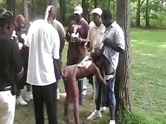 Black bitches real hardcore orgy in the park.