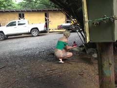 Bikini, Rubia, Novia, Pov, Público, Flaco, Voyeur, Mojado